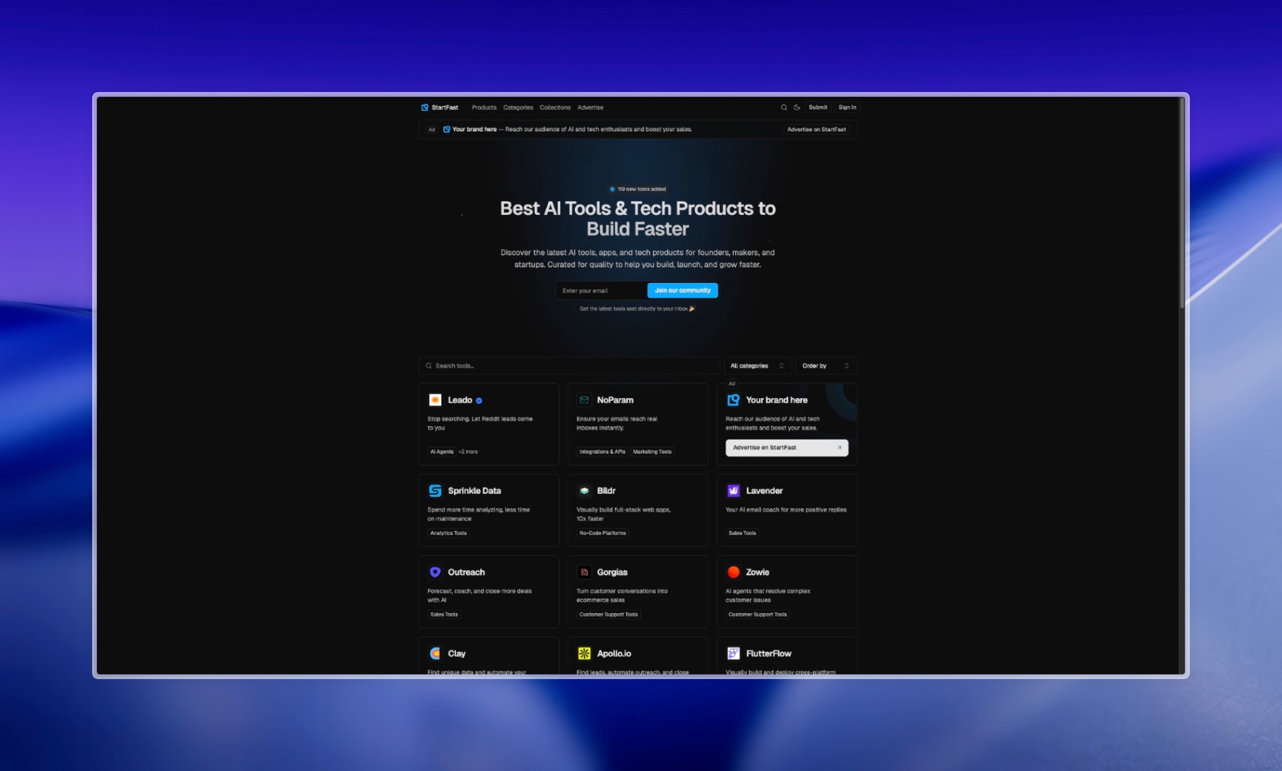 StartFast screenshot and logo